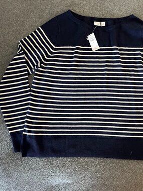 Gap Brand Women's Blue-White Striped Sweater, NWT, Size S